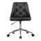 Armen Living Diamond Office Chair in Chrome finish with Tufted Black Faux Leather and Walnut Veneer Back LCDIOFCHBLACK - alternate 4